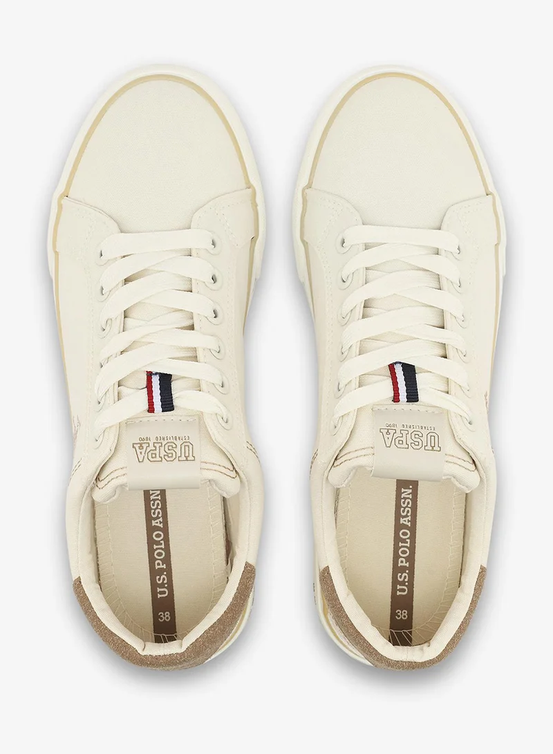 U.S. Polo Assn. beige Women's Casual Sneakers - Beige Fashionable Low-Top Design for Women | Best Price UAE